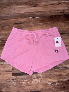 Champion Pink Women's Athletic Shorts with Logo Patch
